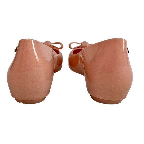 MELISSA DORA X JASON WU BLUSH PINK PLASTIC VANILLA SMELL BOW BALLERINA SHOES - 9 - Picture 3 of 9